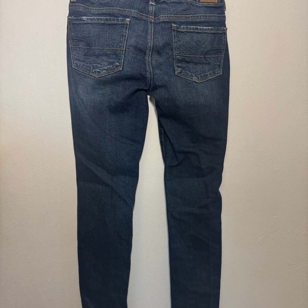 American Eagle Women's Skinny Super Stretch Dark Wash Jeans Size 6 - Picture 2 of 5